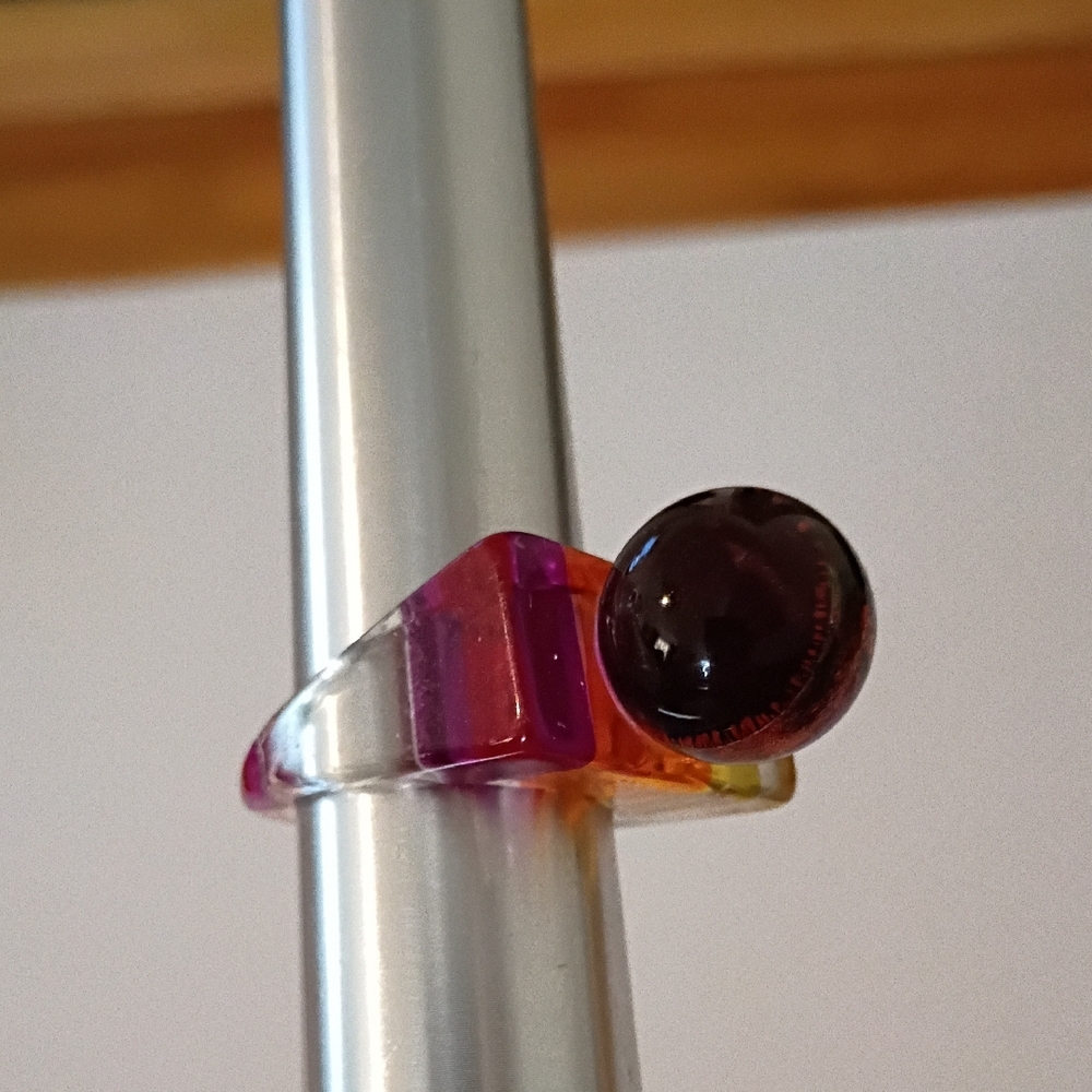 Vibrant Multicolor Resin Ring - image 7